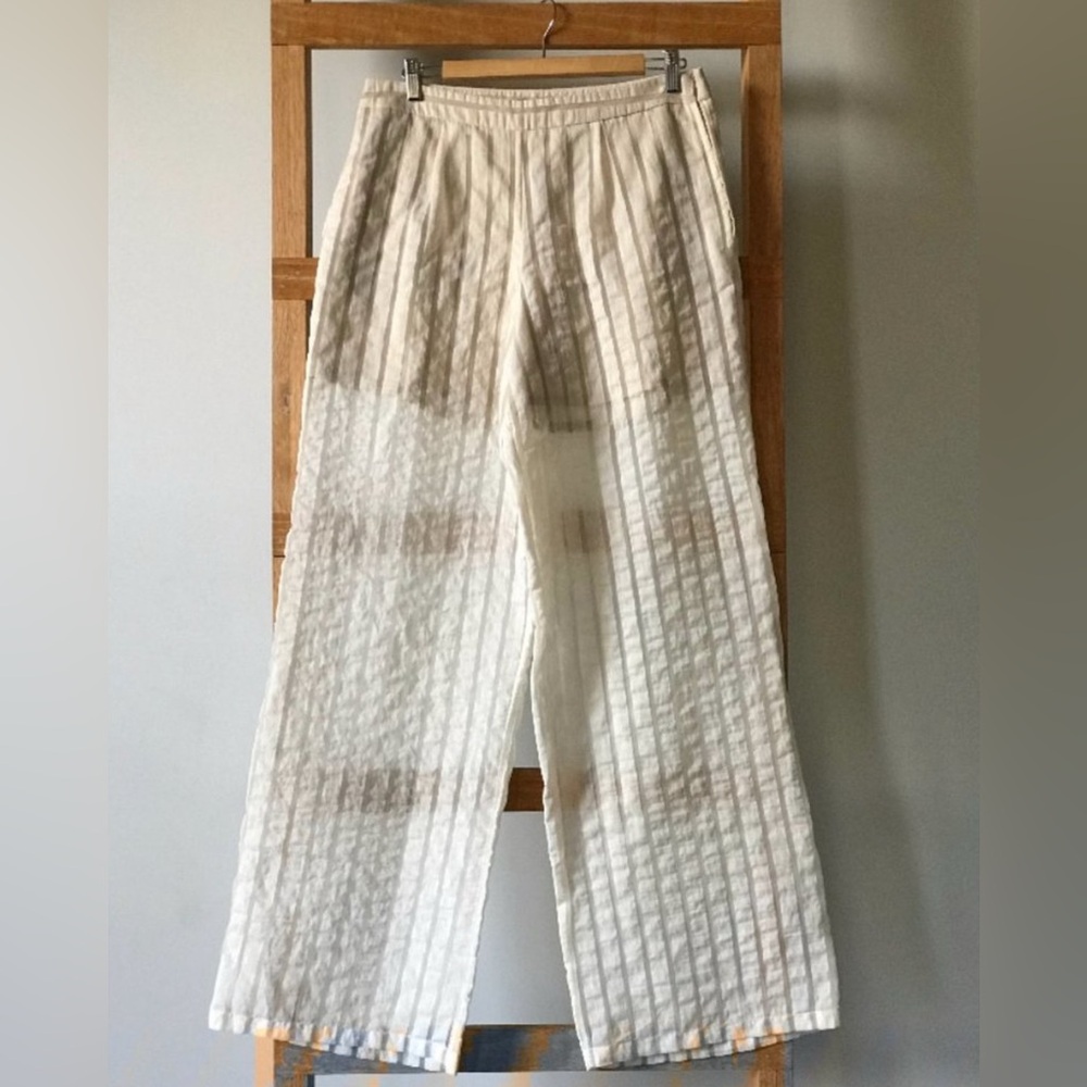 NWT - Erika Cavallini - Sheer Cotton Jacquard Organza Trousers - 44 IT / 8 US